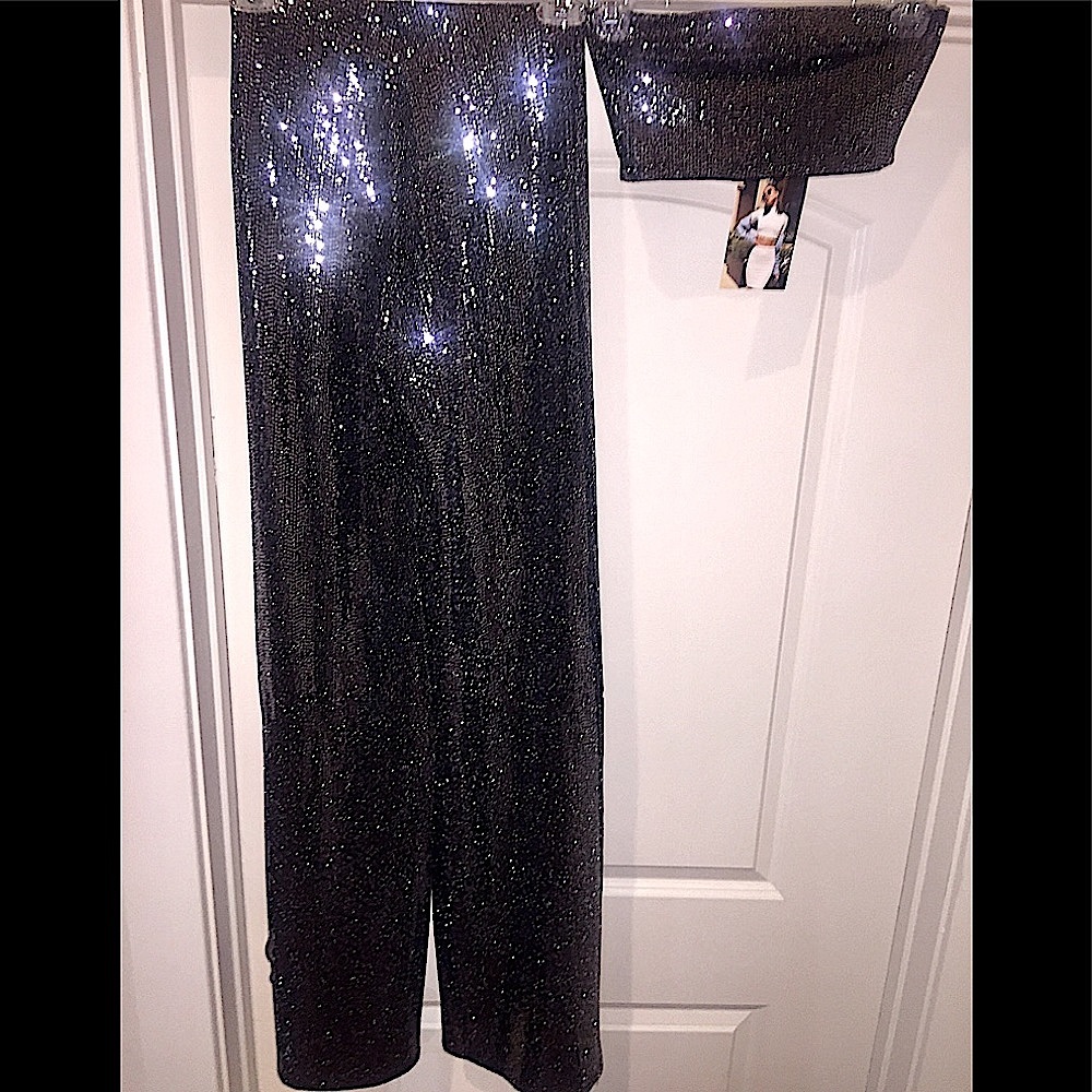 NAKEDWARDROBE SEQUIN PANTS SET